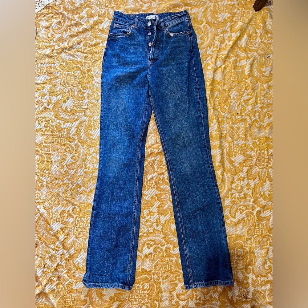 Zara Light Blue Denim Trousers